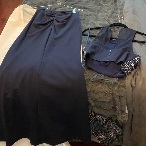 Sequin Hearts Two- Piece Beaded Halter with solid skirt - Picture 5 of 6